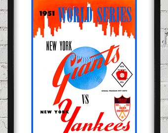 1951 Vintage New York Giants - New York Yankees World Series Program Cover - Digital Reproduction