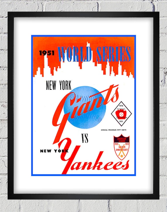 1951 Vintage New York Giants - New York Yankees World Series Program Cover - Digital Reproduction