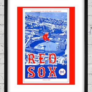 1957 Vintage Red Sox Program Cover - Digital Reproduction