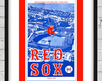 1957 Vintage Red Sox Program Cover - Digital Reproduction