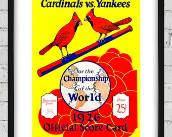 1926 Vintage St Louis Cardinals World Series Program Cover - Digital Reproduction