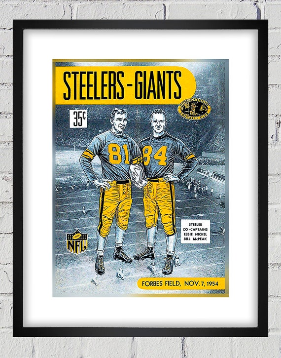 1954 Vintage New York Giants - Pittsburgh Steelers Football Program Cover - Digital Reproduction