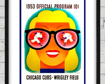 1953 Vintage Chicago Cubs Program Cover - Digital Reproduction