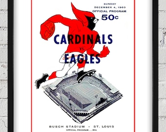 1960 Vintage St Louis Cardinals - Philadelphia Eagles Football Program  Cover - Digital Reproduction
