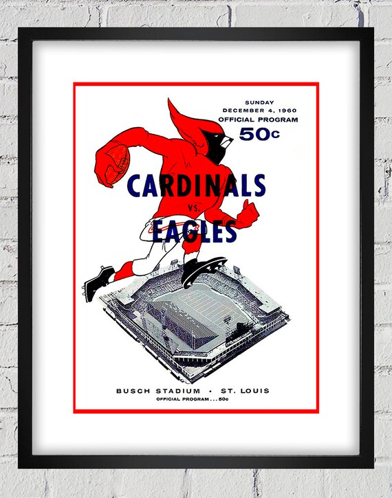 1960 Vintage St Louis Cardinals - Philadelphia Eagles Football Program  Cover - Digital Reproduction