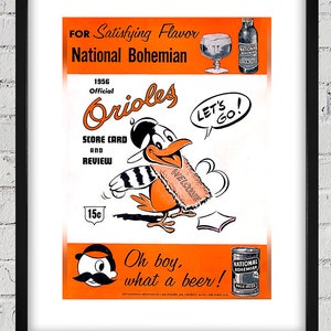 1956 Vintage Baltimore Orioles Scorebook Cover - Digital Reproduction