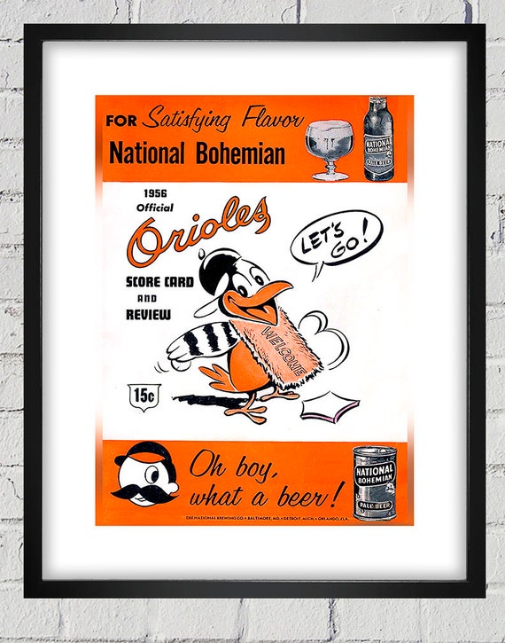 1956 Vintage Baltimore Orioles Scorebook Cover - Digital Reproduction