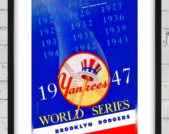 1947 Vintage Brooklyn Dodgers - New York Yankees World Series Program Cover - Digital Reproduction