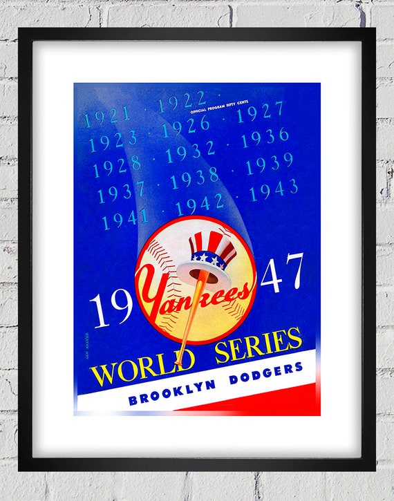 1947 Vintage Brooklyn Dodgers - New York Yankees World Series Program Cover - Digital Reproduction