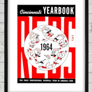 1964 Vintage Cincinnati Reds Yearbook Cover - Digital Reproduction