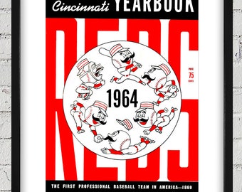 1964 Vintage Cincinnati Reds Yearbook Cover - Digital Reproduction