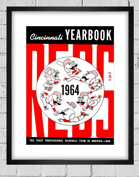 1964 Vintage Cincinnati Reds Yearbook Cover - Digital Reproduction