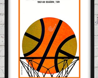 1967- 1968 Vintage Seattle SuperSonics Basketball Program Cover - Digital Reproduction
