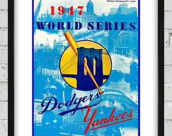 1947 Vintage New York Yankees - Brooklyn Dodgers - World Series Program Cover - Digital Reproduction