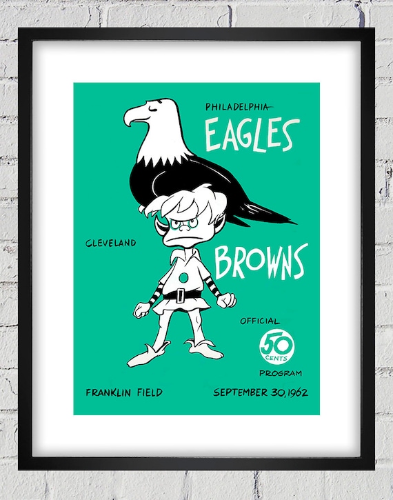 1962 Vintage Cleveland Browns - Philadelphia Eagles Football Program Cover - Digital Reproduction