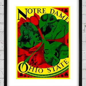 Portada del programa de fútbol americano de los Ohio State Buckeyes de 1935 - Notre Dame Fighting Irish - Reproducción digital