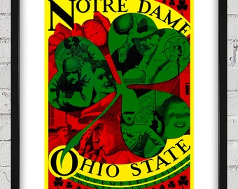 1935 Vintage Ohio State Buckeyes - Notre Dame Fighting Irish Football Program Cover - Digital Reproduction