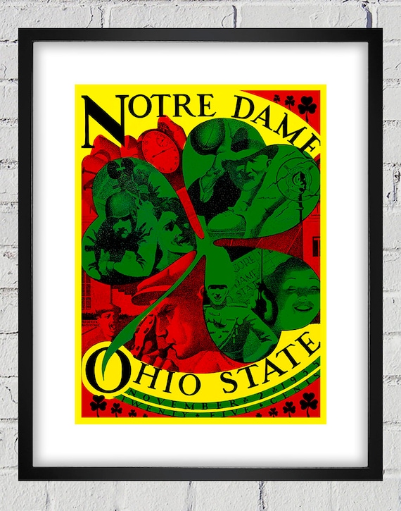 1935 Vintage Ohio State Buckeyes - Notre Dame Fighting Irish Football Program Cover - Digital Reproduction