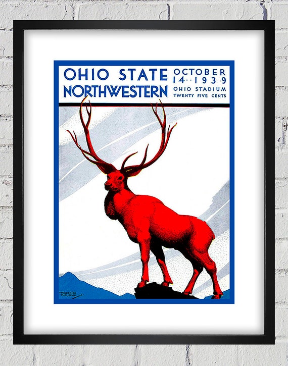 1939 Vintage Ohio State - Northwestern Football Program Cover - Digital Reproduction