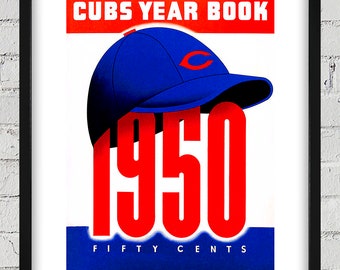 1950 Vintage Chicago Cubs Yearbook Cover - Digital Reproduction
