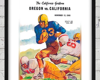 1949 Vintage California Bears - Oregon Ducks Football Program Cover - Digital Reproduction