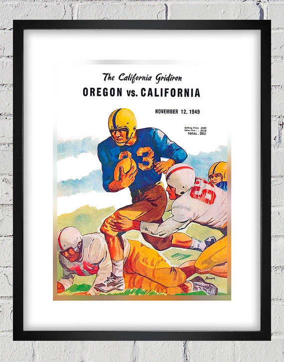 1949 Vintage California Bears - Oregon Ducks Football Program Cover - Digital Reproduction