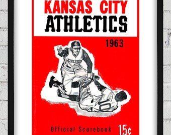 1963 Vintage Kansas City Athletics Scorebook Cover - Digital Reproduction
