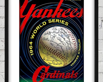 1964 Vintage  St Louis Cardinals - New York Yankees - World Series Program Cover - Digital Reproduction