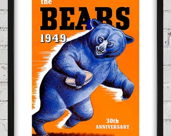 1949 Vintage Chicago Bears Football Yearbook Program Cover - Digital Reproduction
