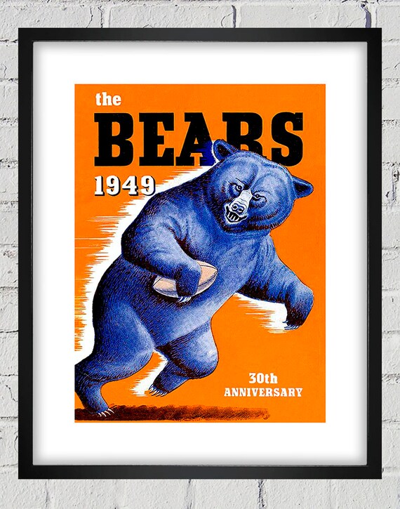 1949 Vintage Chicago Bears Football Yearbook Program Cover - Digital Reproduction