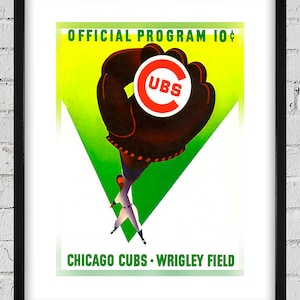 1958 Vintage Chicago Cubs Baseball Program Cover - Digital Reproduction