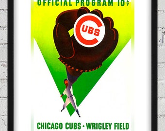 1958 Vintage Chicago Cubs Baseball Program Cover - Digital Reproduction