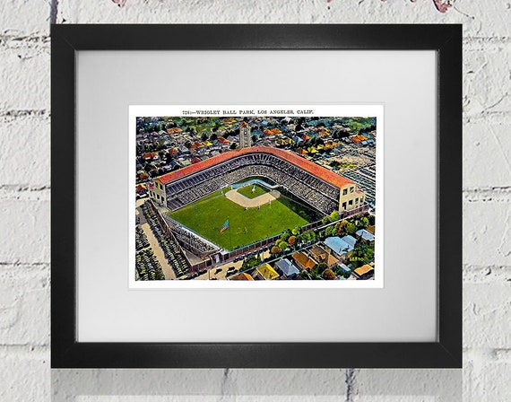 1937 Vintage Los Angeles Wrigley Field Postcard - Digital Reproduction