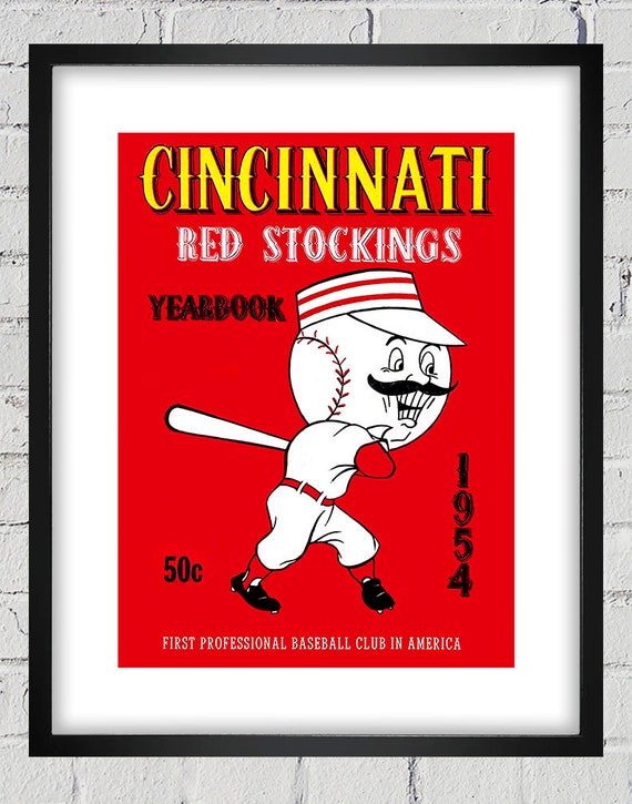 1954 Vintage Cincinnati Reds Yearbook Cover - Digital Reproduction