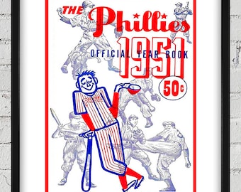 1951 Vintage Philadelphia Phillies Year Book Cover - Digital Reproduction