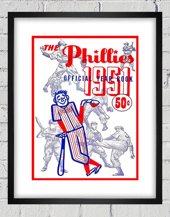 1951 Vintage Philadelphia Phillies Year Book Cover - Digital Reproduction