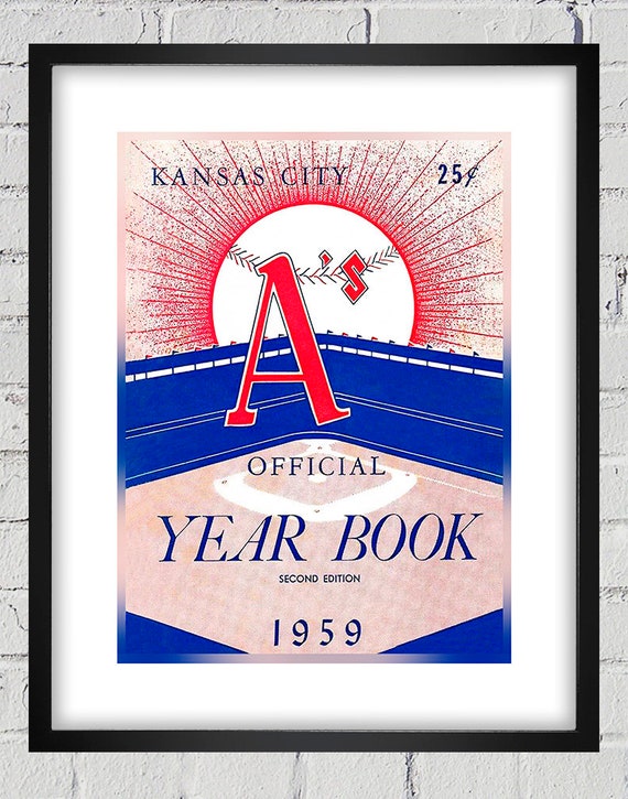 1959 Vintage Kansas City Athletics Yearbook Cover - Digital Reproduction