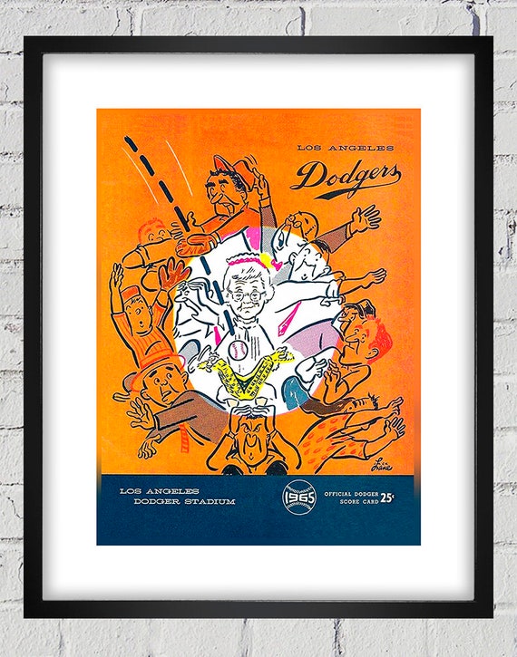 1965 Vintage Los Angeles Dodgers Program Cover - Digital Reproduction