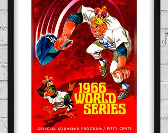 1966 Vintage Los Angeles Dodgers - Baltimore Orioles World Series Program Cover - Digital Reproduction