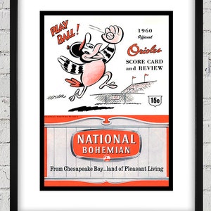 1960 Vintage Baltimore Orioles Scorebook Cover - Digital Reproduction