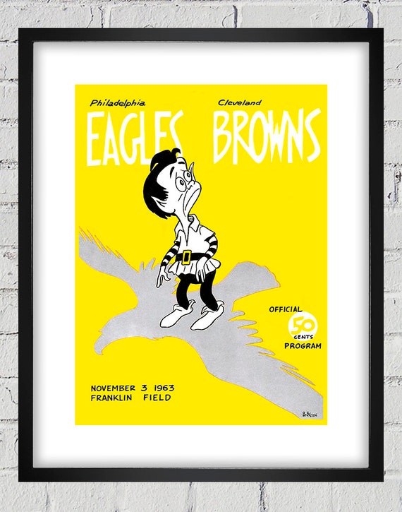 1963 Vintage Cleveland Browns - Philadelphia Eagles Football Program Cover - Digital Reproduction