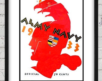 1933 Vintage Army - Navy Football Program Cover - Digital Reproduction