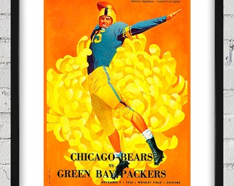 1952 Vintage Chicago Bears - Green Bay Packers Football Program - Digital Reproduction