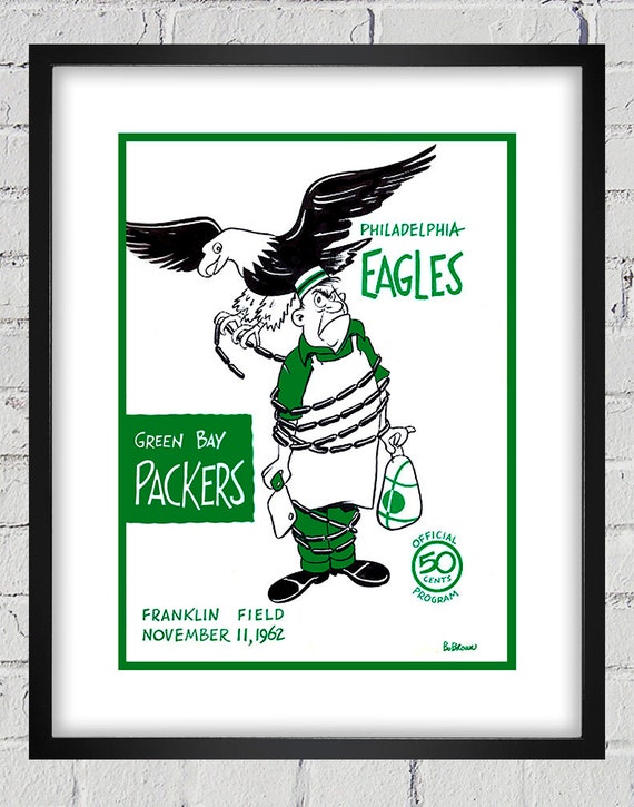 1962 Vintage Green Bay Packers - Philadelphia Eagles Football Program Cover - Digital Reproduction