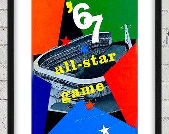 1967 Vintage Anaheim Stadium All-Star Game Program Cover - Digital Reproduction