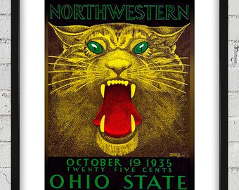 1935 Vintage Ohio State - Northwestern Football Program Cover - Digital Reproduction