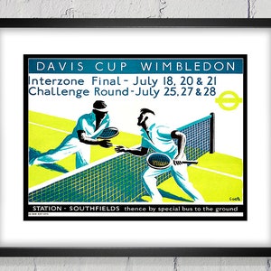 1936 Vintage Wimbledon Tennis Poster - Digital Reproduction