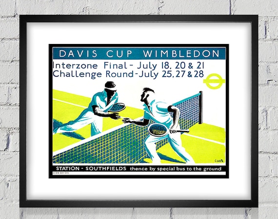 1936 Vintage Wimbledon Tennis Poster - Digital Reproduction