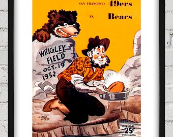 1952 Vintage Chicago Bears - San Francisco 49ers Football Program - Digital Reproduction