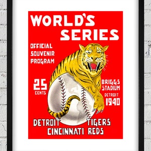 1940 Vintage Cincinnati Reds - Detroit Tigers World Series Program Cover - Digital Reproduction